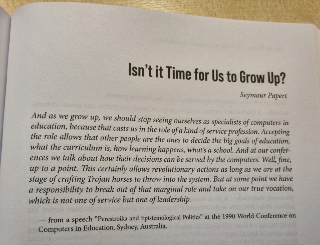 20 things to do with a computer citaat met Seymour Papert.