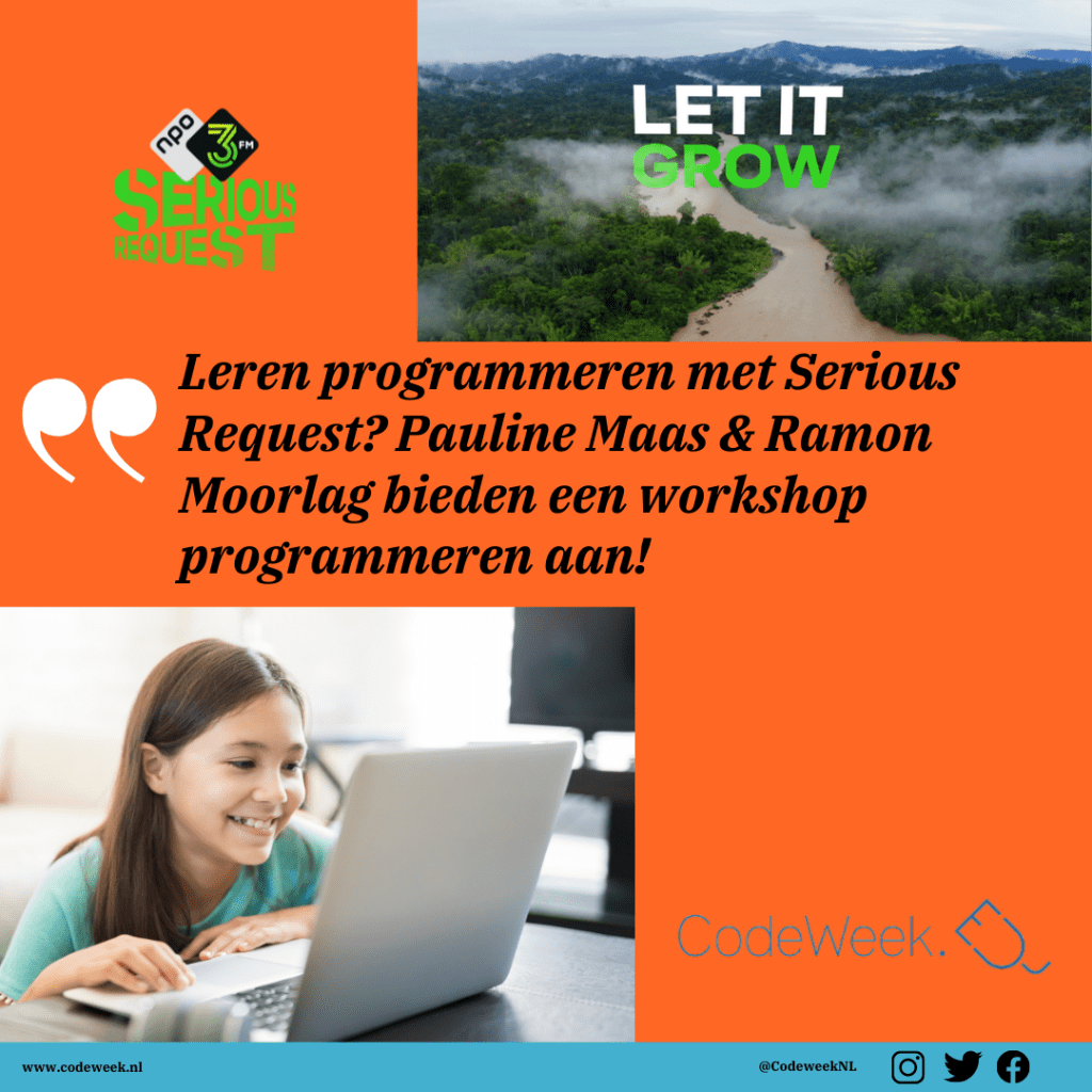 Kom in Actie voor 3FM, leer programmeren.